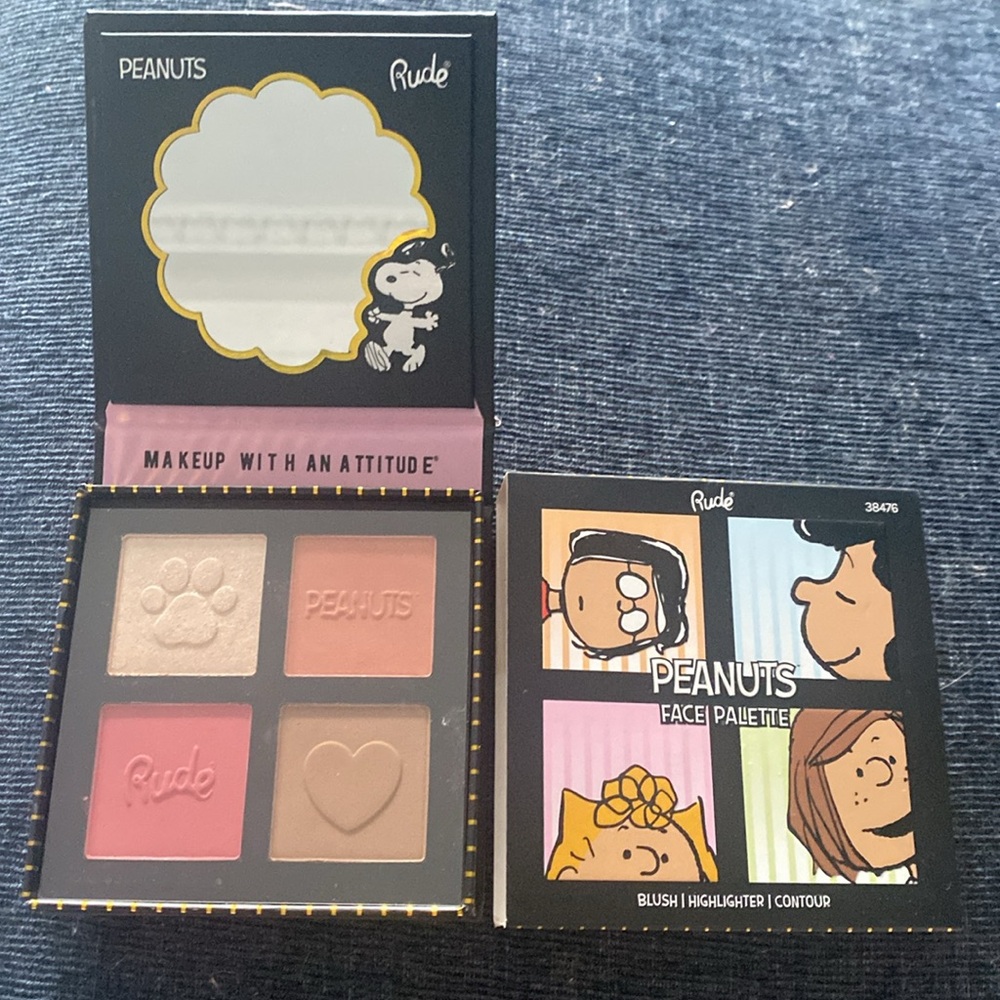 Peanuts x Rude Cosmetics Face Palette Blush Highlighter Contour